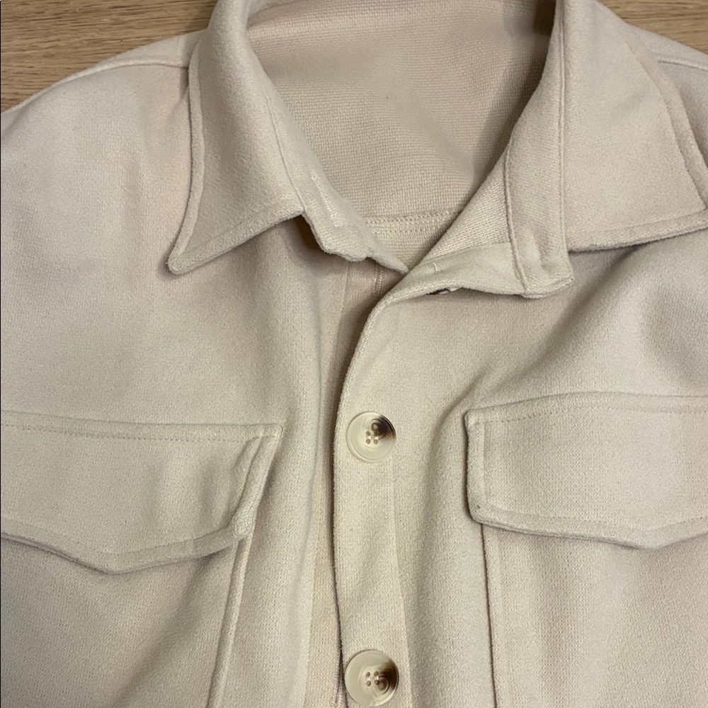 Cream Button-Up Light Jacket - Picture 3 of 4